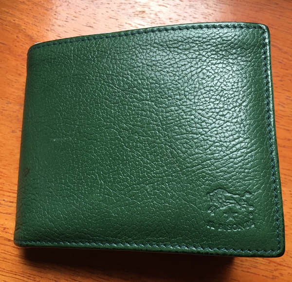 緑のイルビゾンテ二つ折り財布